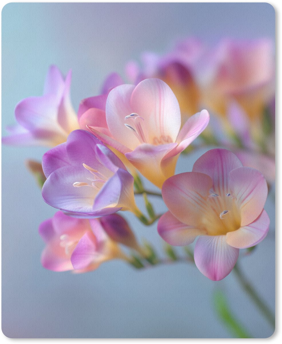 Muismat 19x23 cm - Mousepad Bloemen - Paars - Overloop - Meeldraden - Muismatten