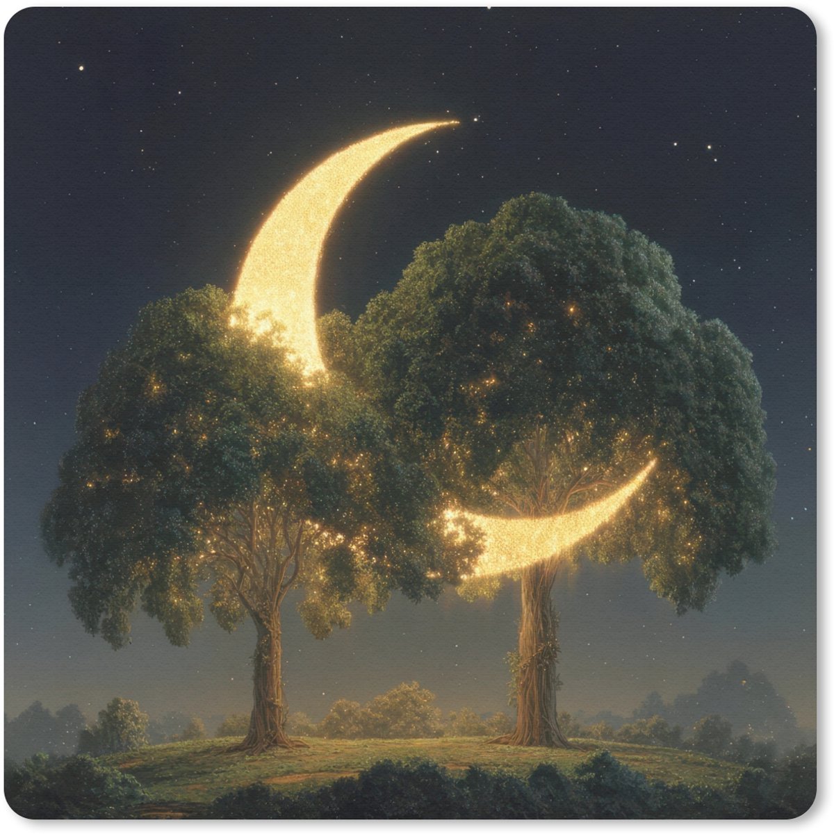 Muismat 30x30 cm - Mousepad Maan - Bomen - Rust - Muismatten