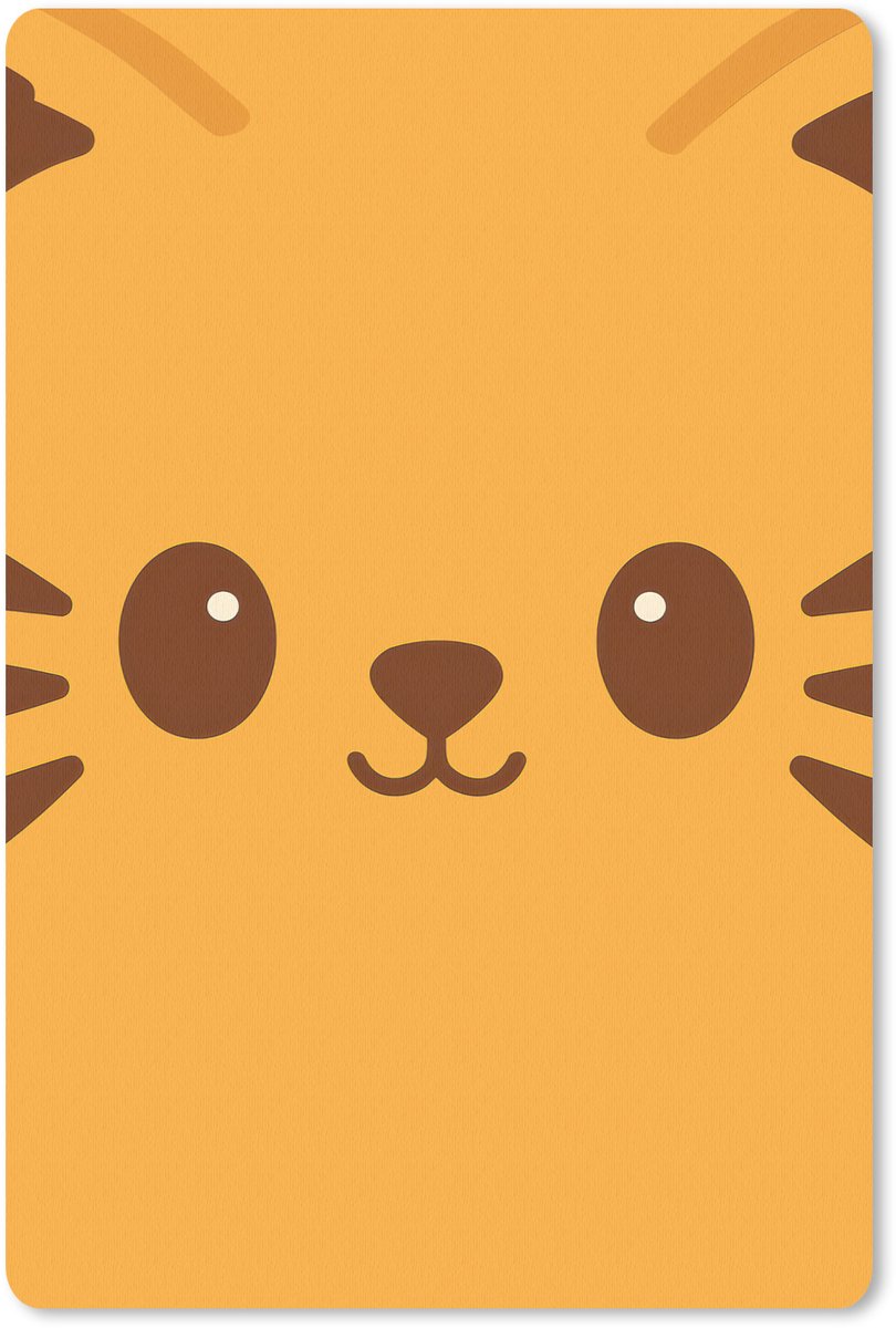 Muismat 18x27 cm - Mousepad Kat - Simplistisch - Oranje - Vrolijk - Muismatten
