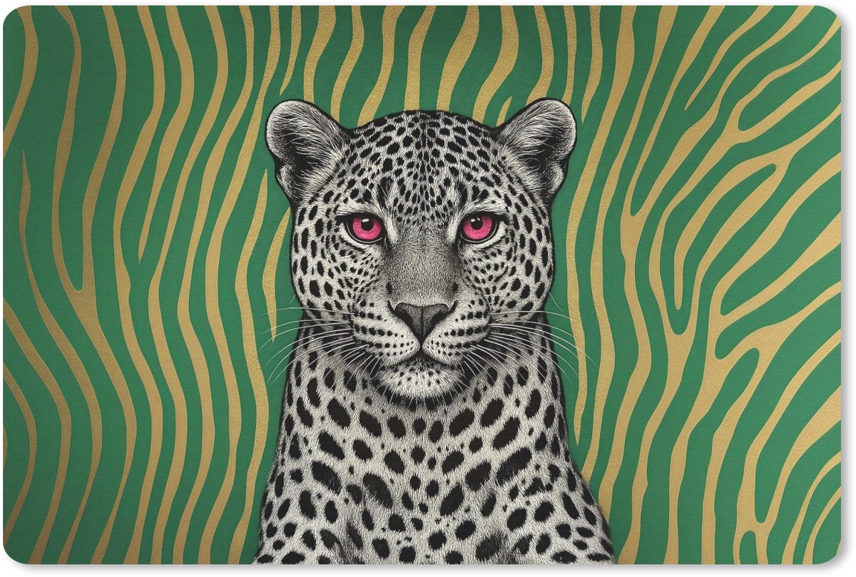 Muismat 27x18 cm - Mousepad Panter - Zebrapatroon - Groen - Muismatten