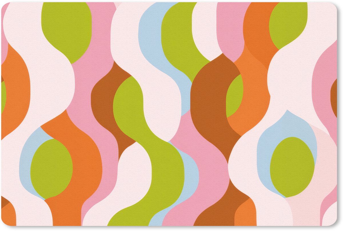 Muismat 27x18 cm - Mousepad Abstract - Vormen - Roze - Muismatten