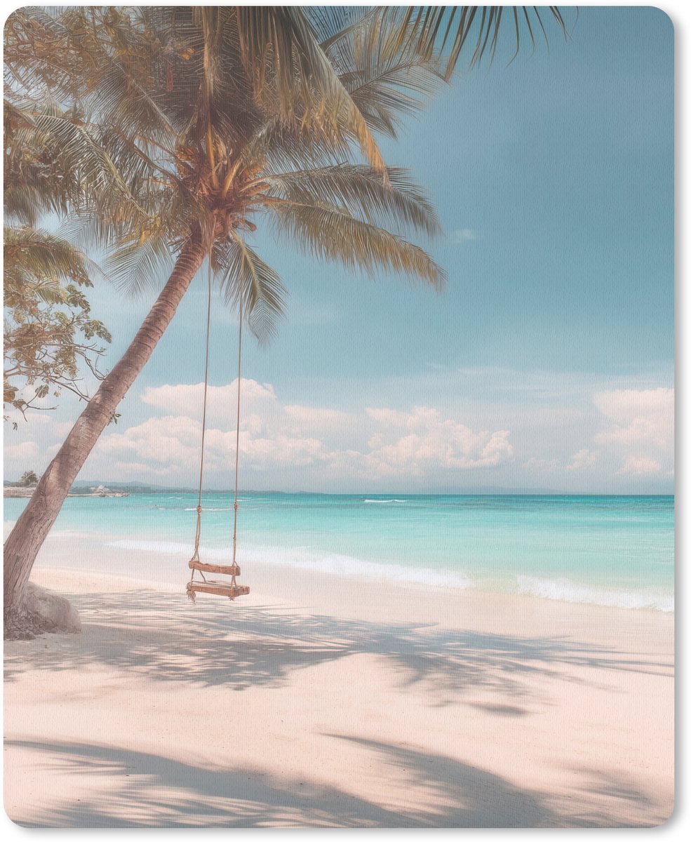 Muismat 19x23 cm - Mousepad Palmboom - Schommel - Strand - Lucht - Muismatten