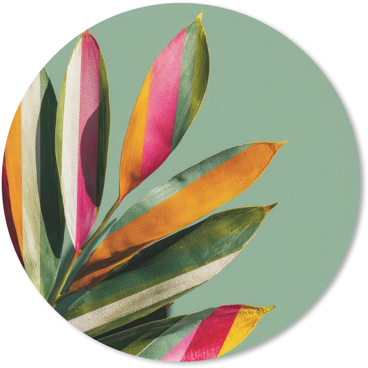 Muismat rond 20x20 cm - Mousepad Bladeren - Tak - Kleurrijk - Ronde muismatten