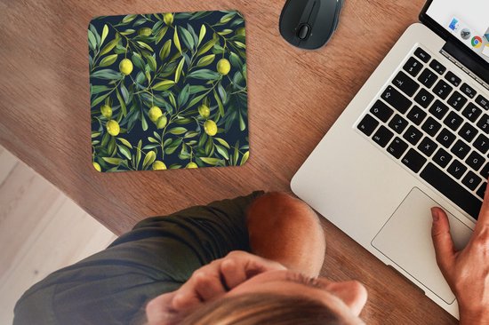 Muismat 20x20 cm - Mousepad Citroenen - Bladeren - Natuurlijk - Muismatten