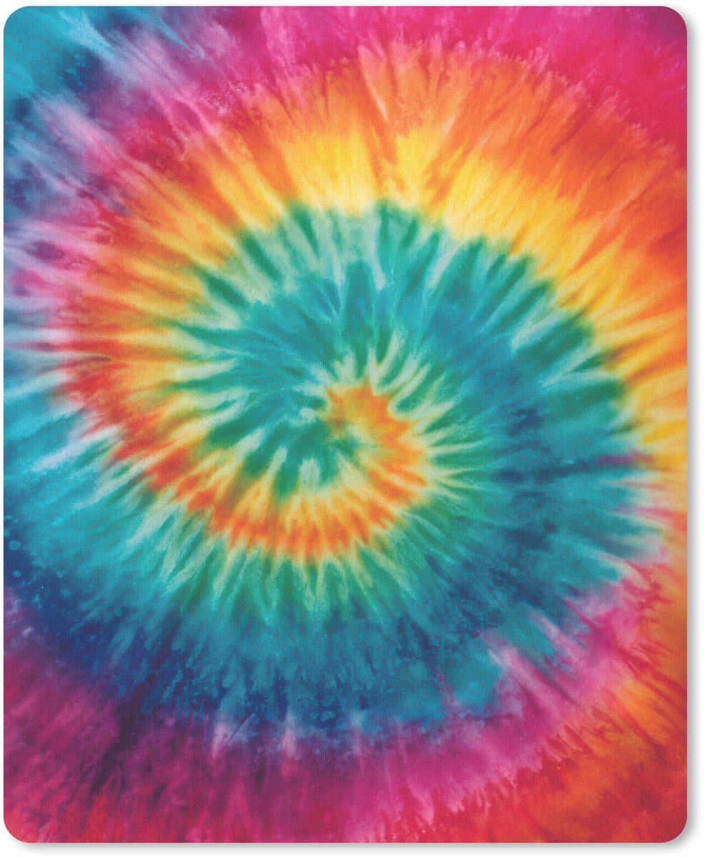 Muismat 19x23 cm - Mousepad Regenboogkleuren - Tie dye - Muismatten