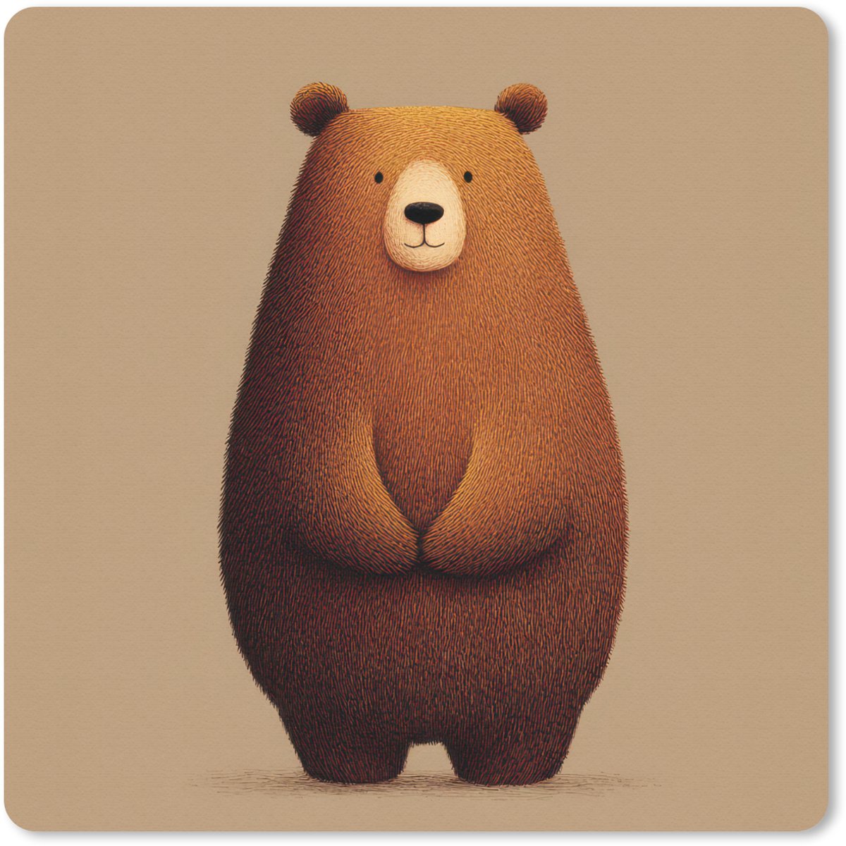Muismat 30x30 cm - Mousepad Beer - Minimalistisch - Bruin - Muismatten
