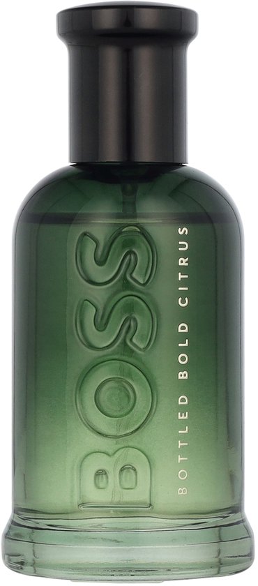 Hugo Boss Bottled Bold Citrus Eau de Parfum 50 ml, een groene fles met gouden letters.