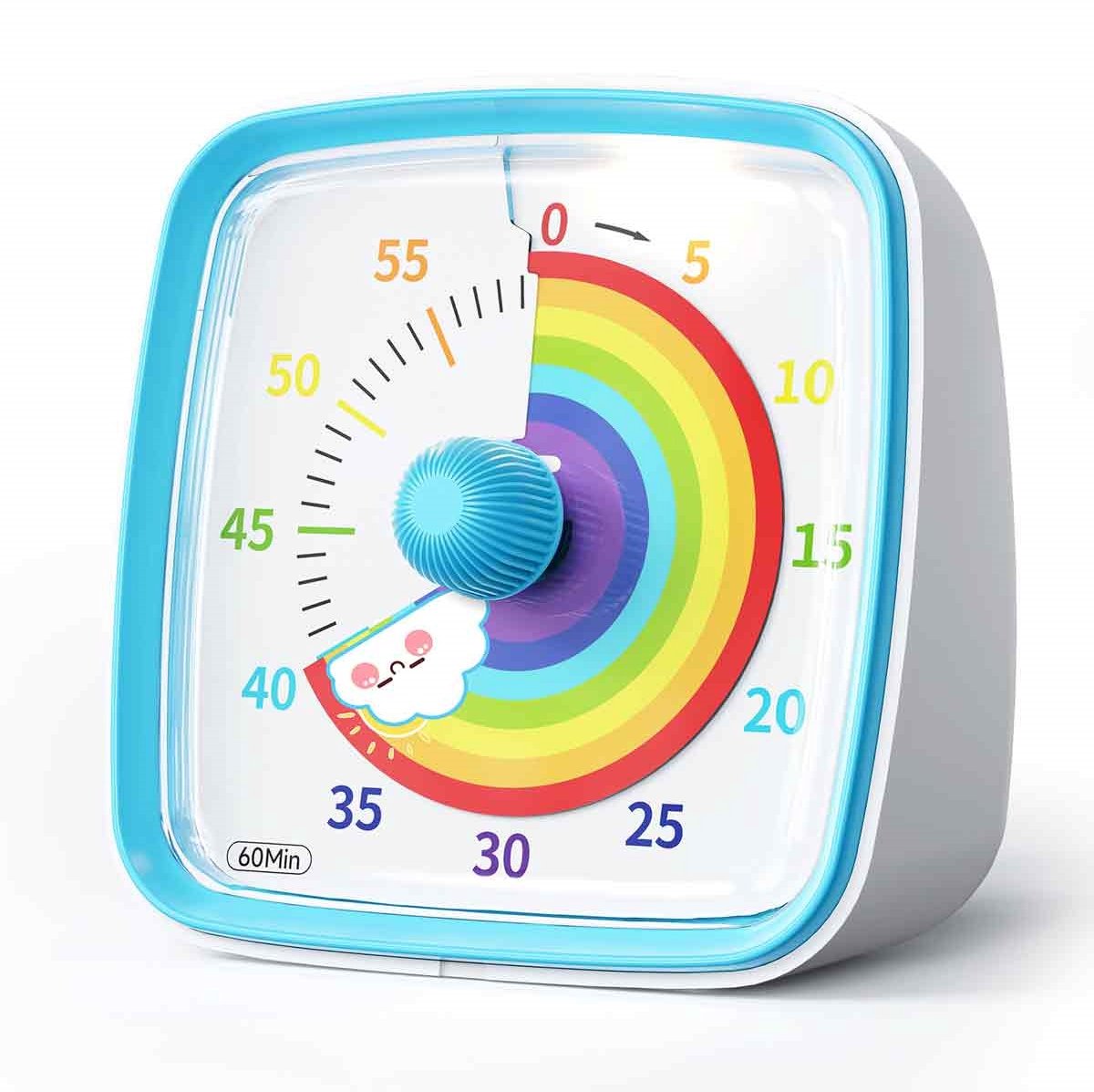 EXCITAT Visuele timer - Geschikt voor alle leeftijden - Afteltimer van 60 minuten - Met dempfunctie - Lichtfunctie - Geschikt voor klaslokaal, thuis, keuken, kantoor - Tijdmanagementtool - Blauw