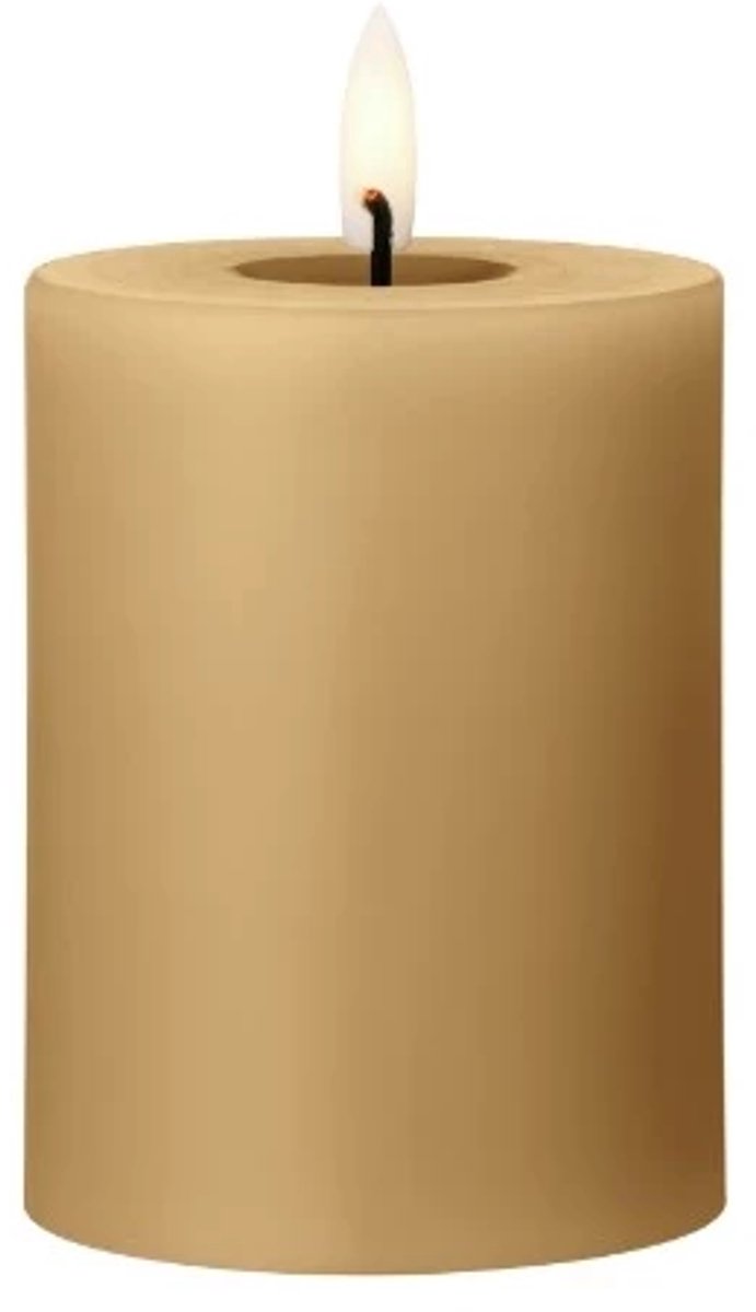 Ester & Erik Led Pillar kaars H10cm almond butter bruin