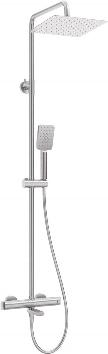 Rain shower with thermostatic bathtub faucet