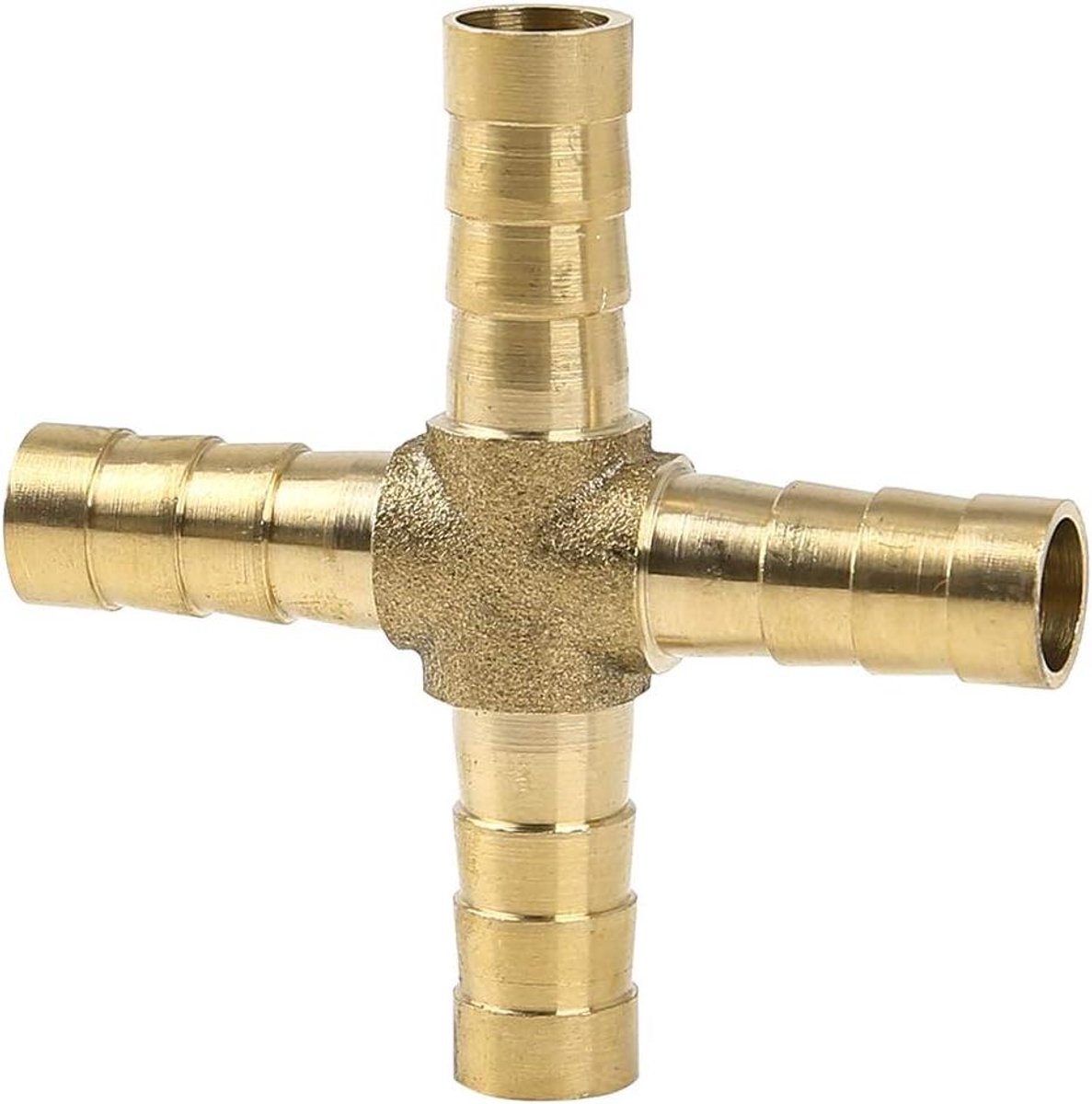 Slangtule messing 8 mm 4-weg slangaansluiting voor lucht water gas olie - Duurzaam en veelzijdig