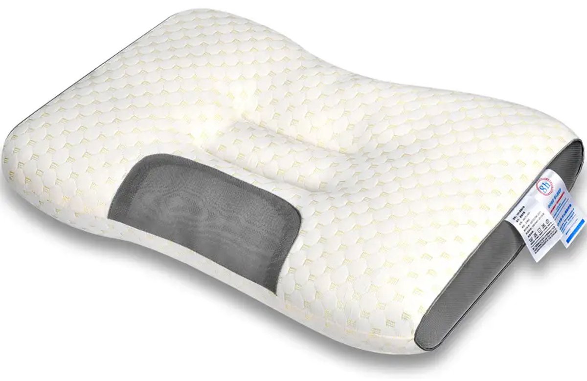 1 stuks Orthopedisch Neksteunkussen van Traagschuim - Ergonomisch Kussen met Individuele Hoogteverstelling - Anti-Snurkkussen Geschikt voor rug-, zij- en buikslapers comfortabel slapen Hoofdkussen