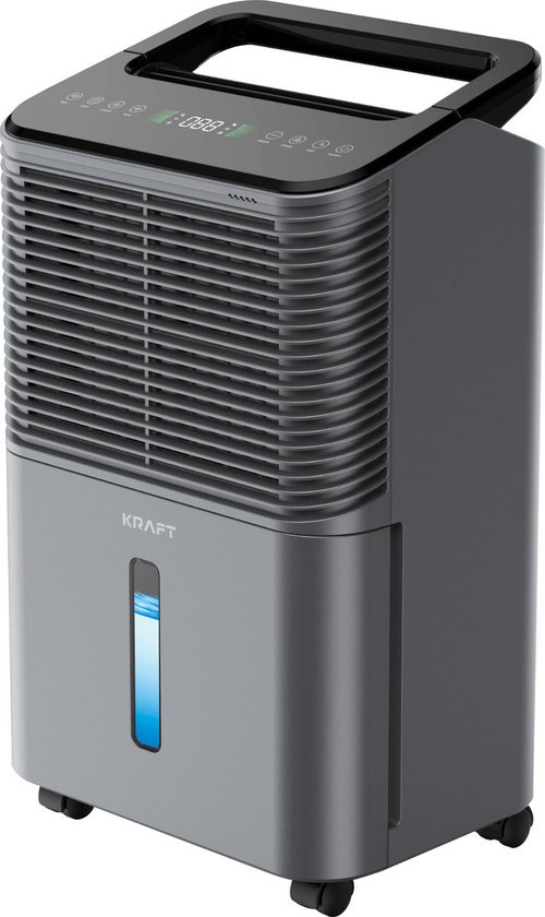 KRAFT Luchtontvochtiger - 16L per dag - Ontvochtiger voor Slaapkamer, Badkamer, Woonkamer - Dehumidifier - Antraciet