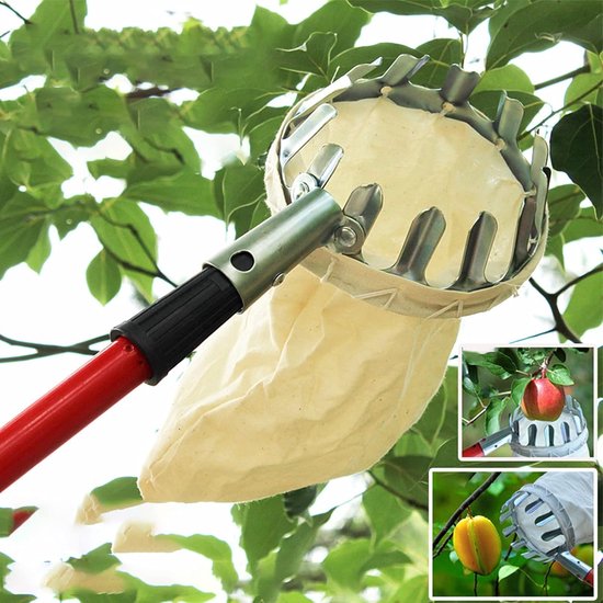 1 stuk - Fruitplukgereedschap - Tuingereedschap - Draagbaar - Stevig - Afneembaar - Diameter 16 cm - Zilver van Merkloos	 — afbeelding 3
