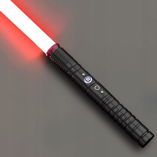 Hlieeosfcn RGB lichtzwaard met 7 verwisselbare kleuren en FX-geluidseffecten, duellichtzwaard met zilveren aluminium metalen handgreep voor volwassenen, kinderen, cosplay, Kerstmis, oplaadbaar via USB