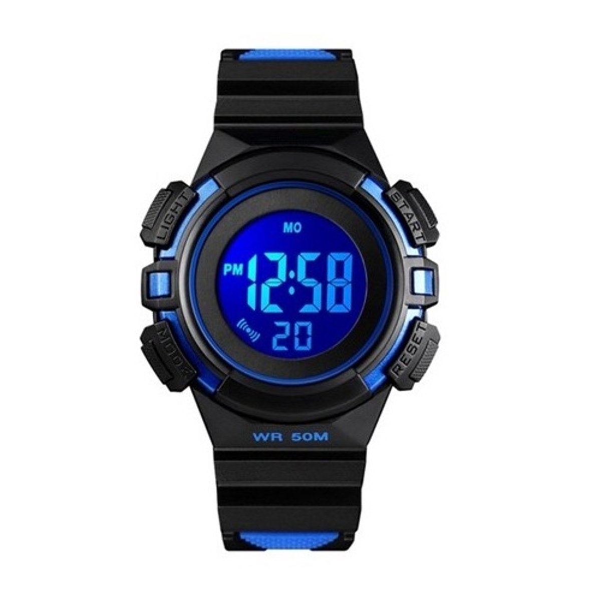 Kinderhorloge Stopwatch - Alarm - Multicolour Display - Blauw
