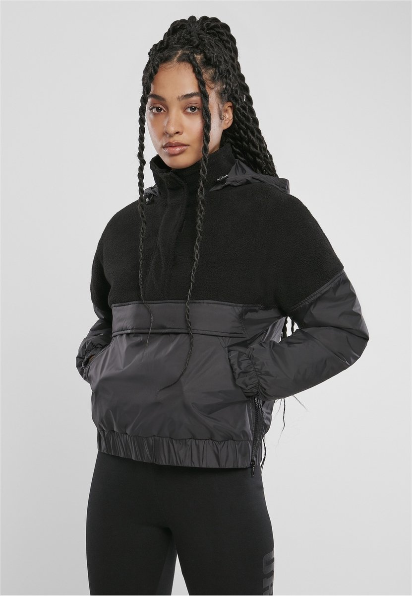 Urban Classics Sherpa Mix Pullover Jas M Zwart