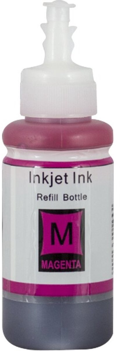 T6643/T6733 Magenta Huismerk Inktfles 100ml | C13T664340 | Geschikt voor Epson EcoTank ET-2500/ET-2550/ET-2600/ET-2610/ET-2650/ET-3600/ET-4500/ET-4550/ET-14000/ET-16500/ET-L300/ET-L355/ET-L555/ET-L810/ET-L850/Epson L800/L801/L805/L1800