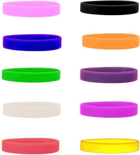 GORGECRAFT 40 stuks 10 kleuren effen kleur siliconen polsbandjes kleurrijke rubberen armbanden polsbandjes blanco stretch gekleurde siliconen armbanden voor mannen vrouwen geschenken sport outdoor