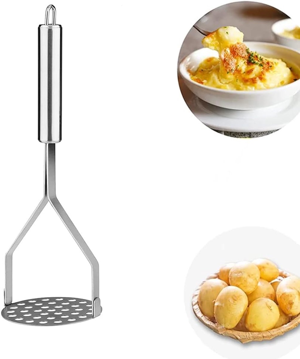 Gsedaox - Aardappelstamper - Aardappelstamper van RVS - Groentestamper - Vaatwasserbestendig-Zilver