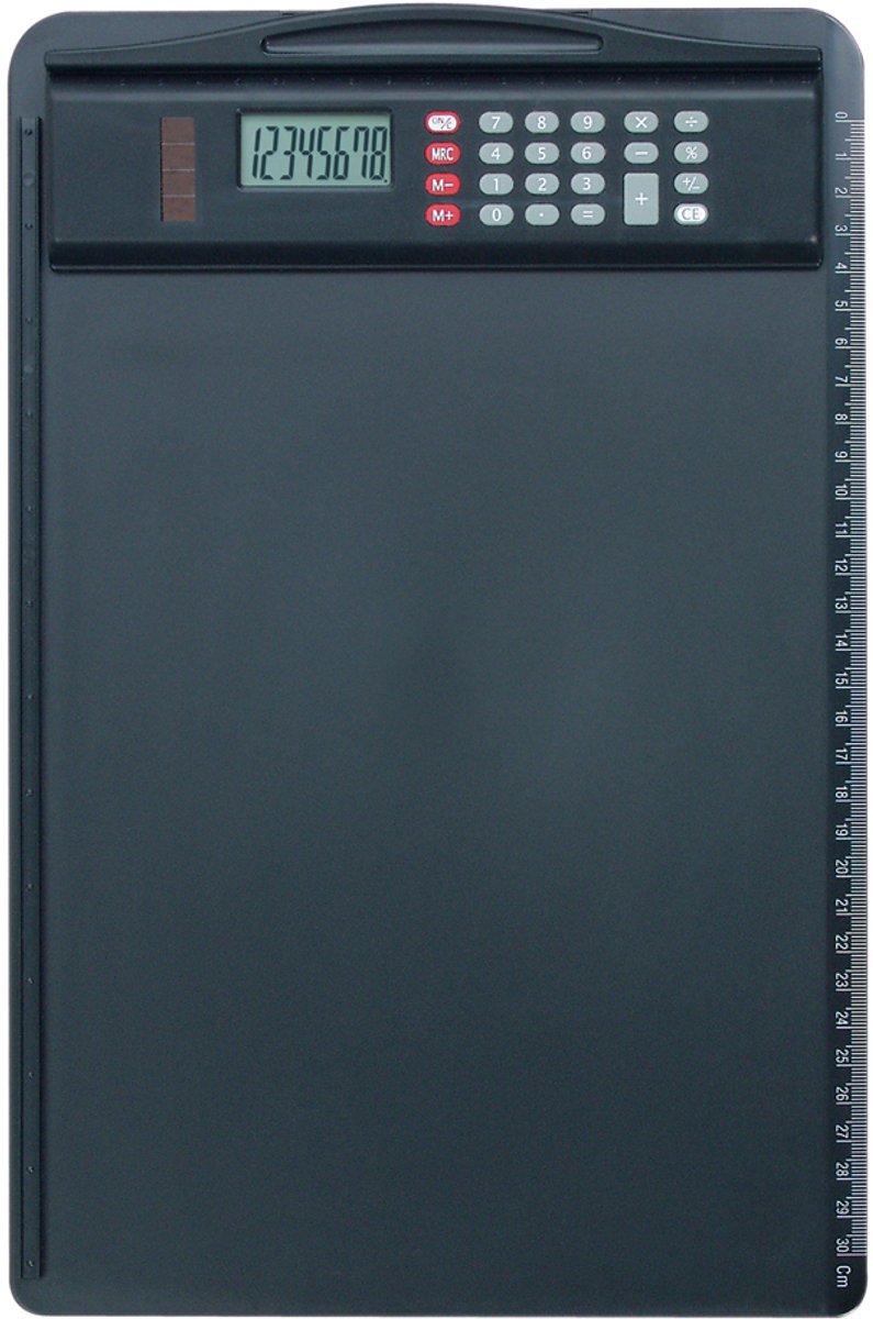 Alassio Klembord, DIN A4, met rekenmachine, zwart