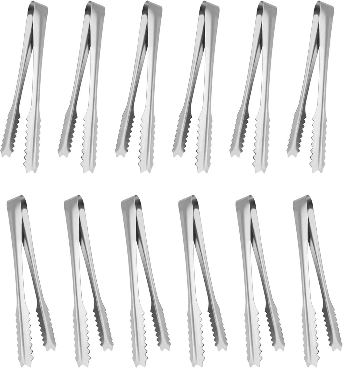 EXCITAT Voedseltangen - IJsblokjestangen - Gebakstangen - Multifunctioneel - Geschikt voor bruiloften, feesten, buffetten, barbecues - 12 stuks