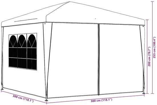 vidaXL - Partytent - 3x3 - m - blauw