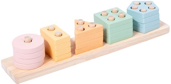 Montessori-speelgoed Voor Kinderen Vanaf 1 Jaar - Houten Vormensorteerder En Stapelpuzzel - Speelgoed Voor Peuters Die Leren, Fijne Motoriek En Ontwikkeling Bevorderen, Voor Jongens En Meisjes van Playwell — afbeelding 2
