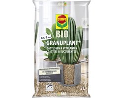 COMPO Bio Granuplant Cactussen & Vetplanten - plantgranulaat - 100% puimsteen - voorkomt wortelrot - zak 3L