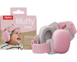 Alpine Muffy Baby Comfort (0-48 Maanden) - Beschermt bij Vuurwerk, Feesten en Evenementen - Gecertificeerde Koptelefoon Baby - Verstelbare Gehoorbescherming Baby en Kinderen - Veilige & Comfortabele Pasvorm - 24 dB Demping - Roze
