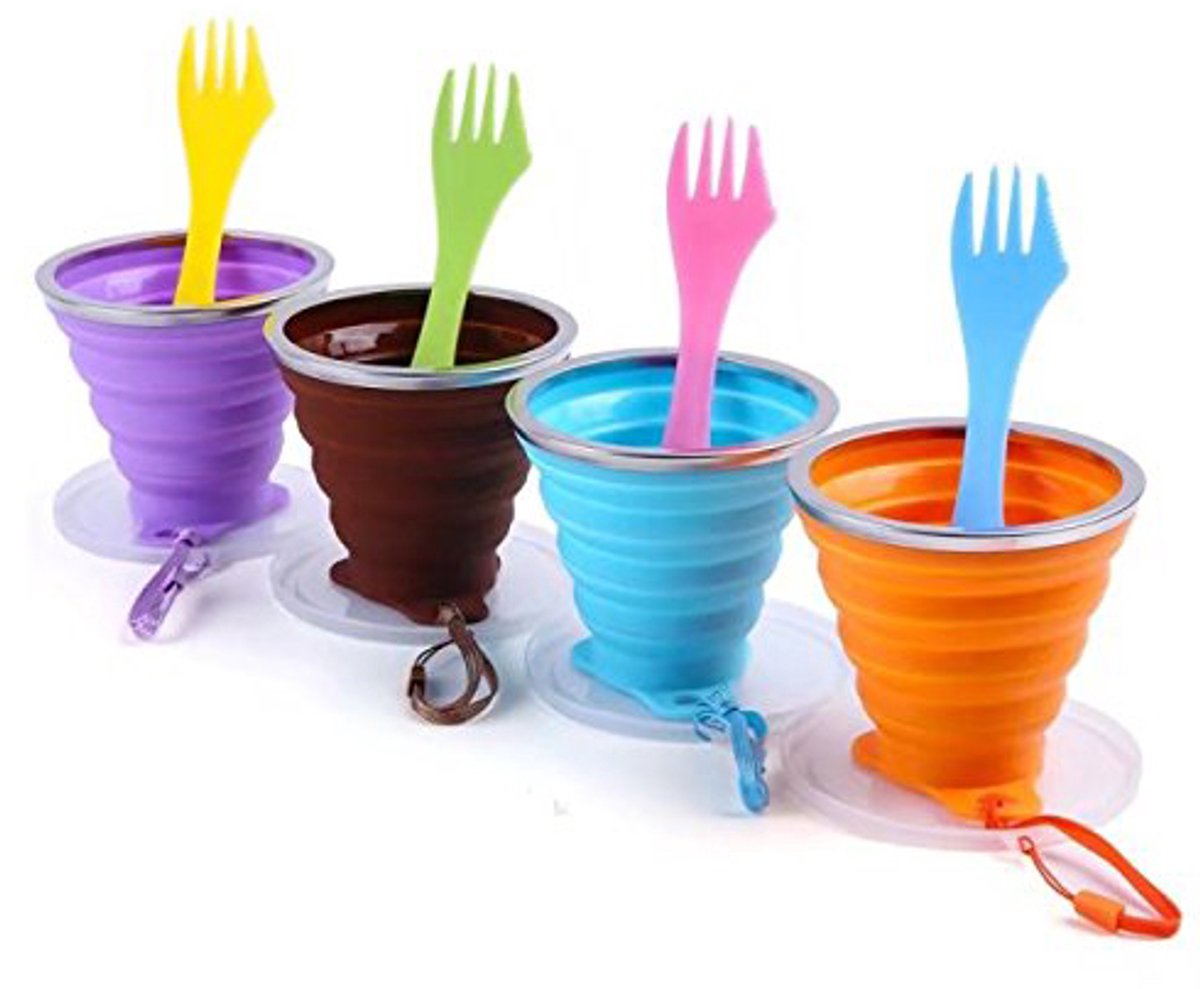 Cuhostki-1-Opvouwbare-Siliconenbeker-Blauw-Oranje-Bruin-Paars-Opvouwbaar-en-Draagbaar
