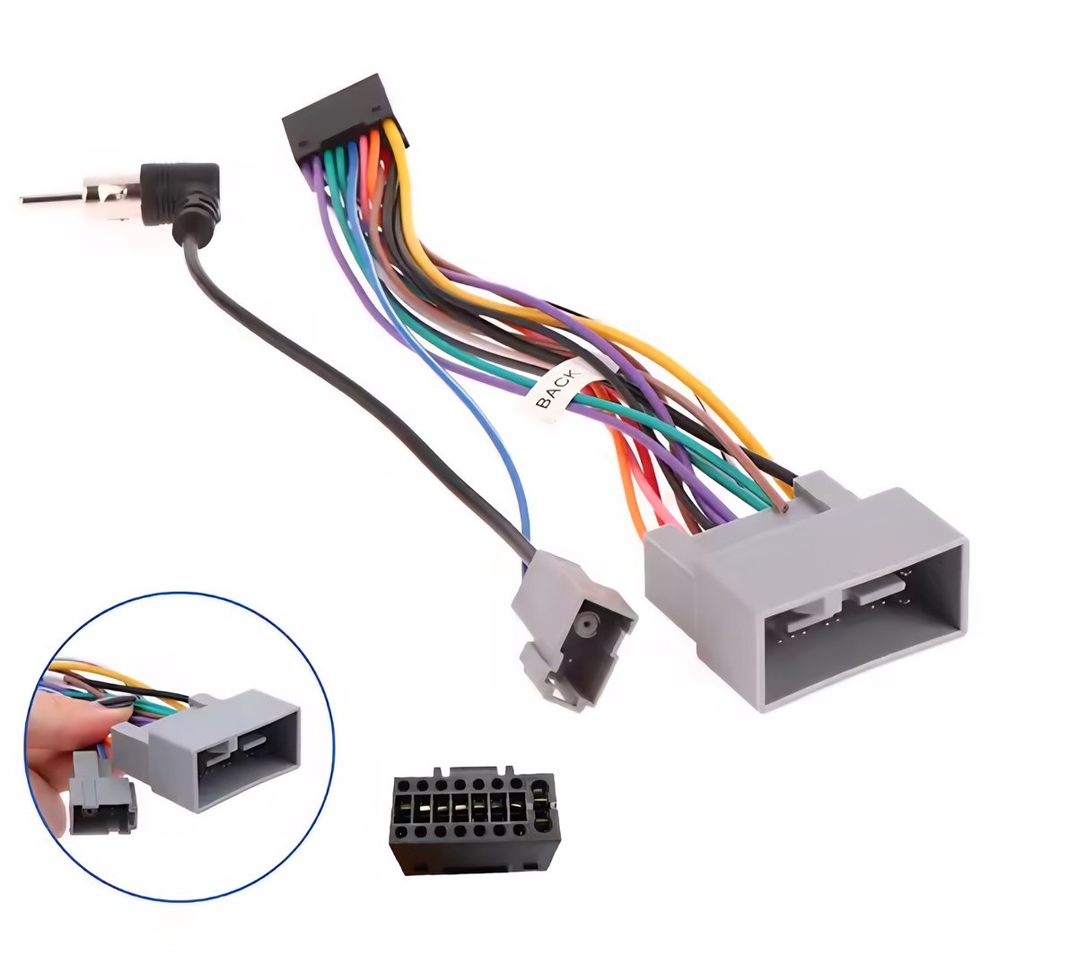 Iso kabelset voor Carplay en Android autoradio | Geschikt voor o.a. Honda Jazz, Civic | kabel stekker adaptor connector verloopstekker adapter | 2001 2002 2003 2004 2005 2006 2007 2008 2009 2010 2012 2013 2014