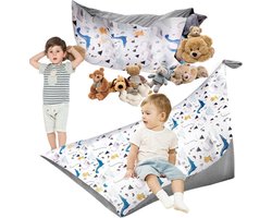 Brenzoos - Opvouwbare Zitzak voor Kinderen - Speelgoedopslag en Organizer - Extra Groot 200 l - Zitzakken Stoelen Bank-zitting