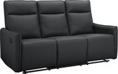 Lugo-3Zitsbank - Handmatige Relax - Zwart PU