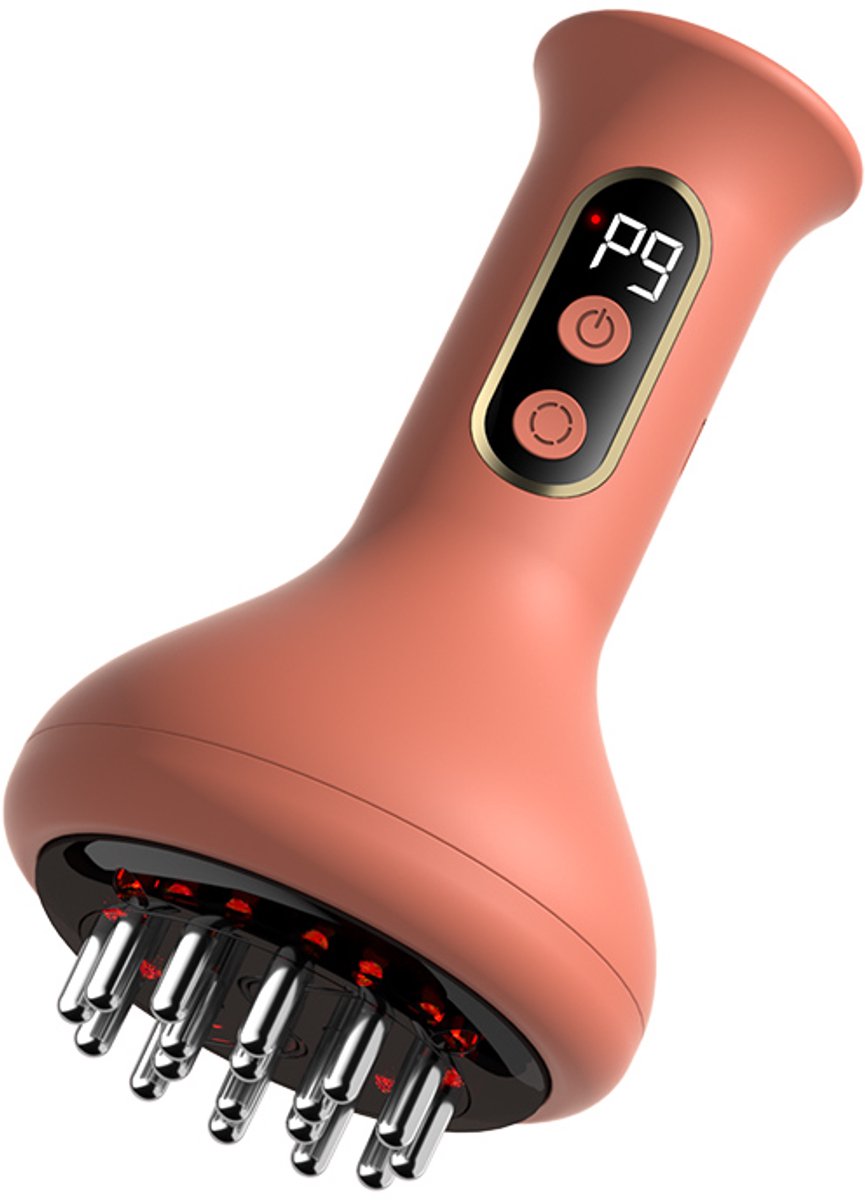 Elektrisch Massageapparaat -massagebal- Massagebal - Elektrische borstelmassager - Draagbare massager - Rood - 8,9 x 16,1 cm