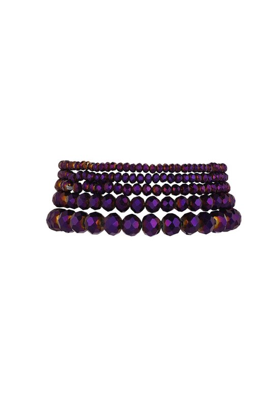 Set de 3 bracelets en cristal violet - violet raisin - idée cadeau - Noël