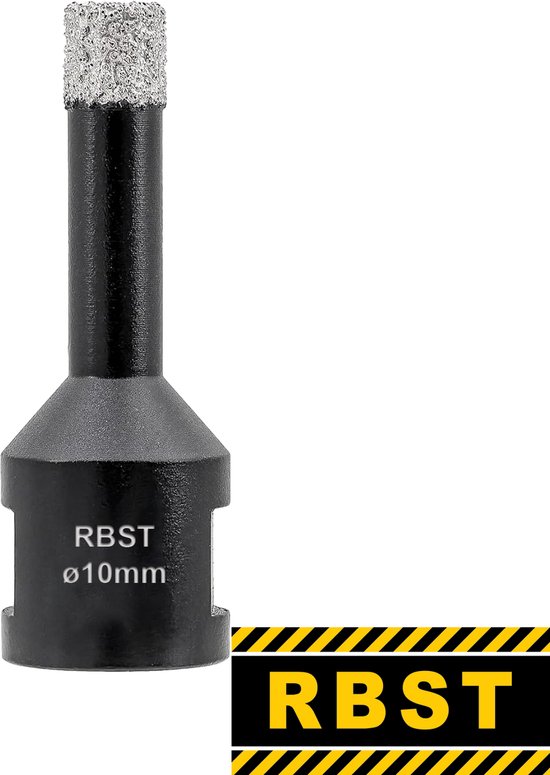 RBST diamantboor 10mm, zwarte schacht met diamant aan het uiteinde.