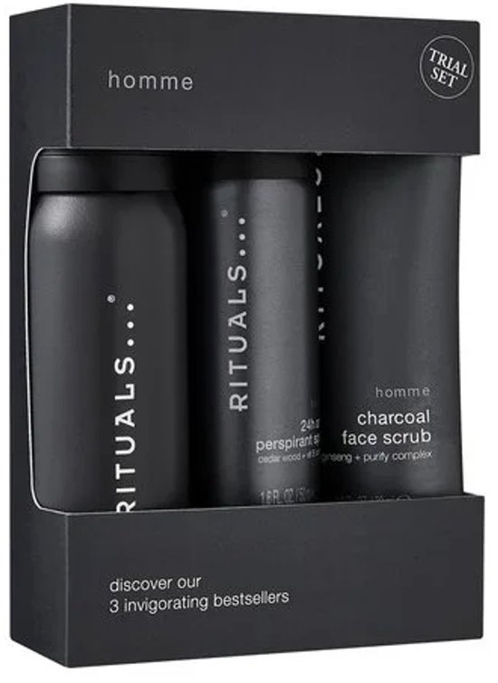 Rituals Homme Trail Set - Shower Gel 50 ml - Anti-Perspirant Spray 50 ml - Gezichts Scrub 70 ml