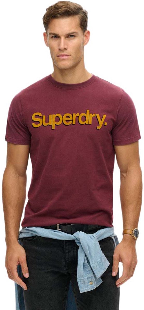 Superdry Shadow T-shirt met Core-logo Heren T-shirts Rood