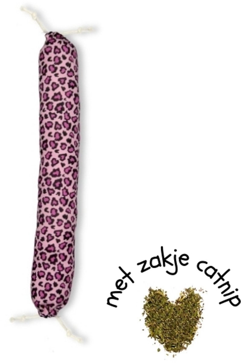 greenPAWS KICKIEZ 'Pink Poema' - sterk kattenspeelgoed met bio-kattenkruid - 30 cm - wasbaar in de wasmachine - gemaakt in België