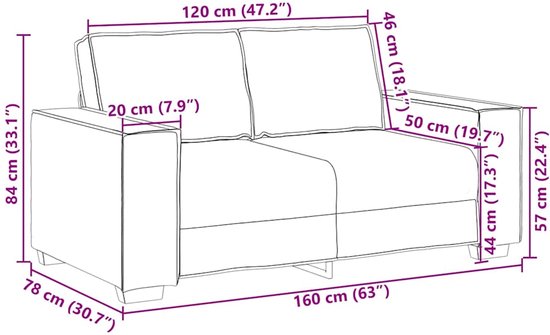 vidaXL - Ensemble canapé avec kussen - 3 pièces - Grijs - 220 x 78 x 84 cm - Tissu