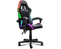 Trust GXT 704 Roniq - Comfortabele Gamestoel - RGB Verlichting - Verstelbare Rugleuning - Tot 110 kg - Zwart