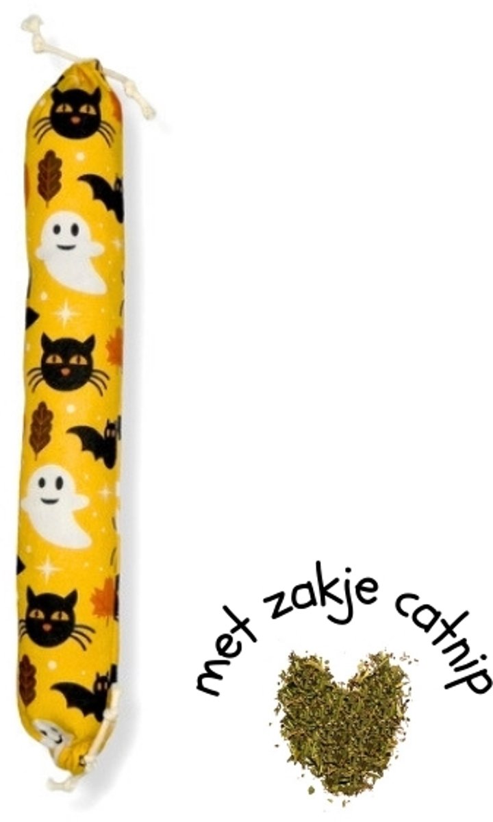 greenPAWS KICKIEZ 'Halloween' - sterk kattenspeelgoed met bio-kattenkruid - 30 cm - wasbaar in de wasmachine - gemaakt in België