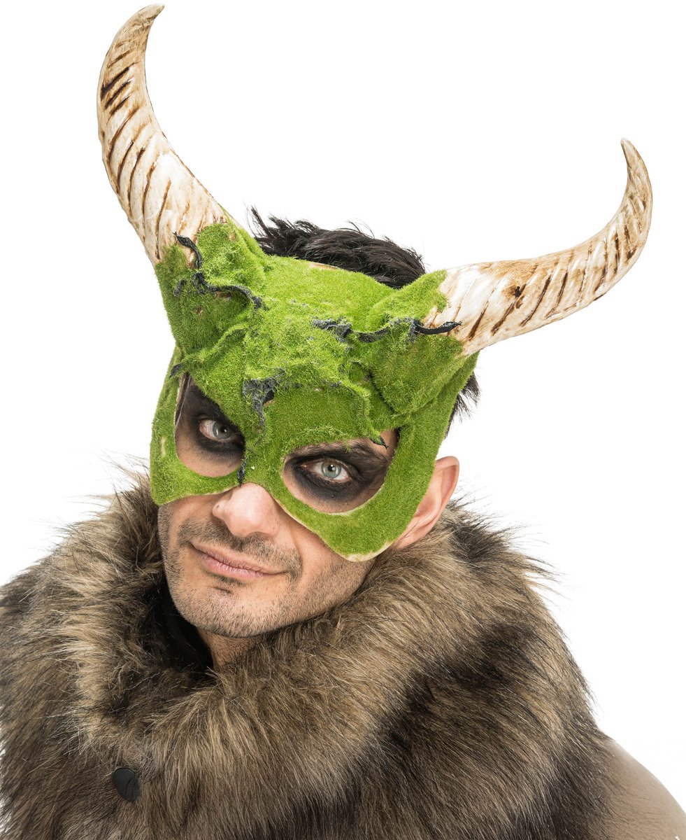 CHAKS - Halfgehoornd beestmasker met schuimeffect