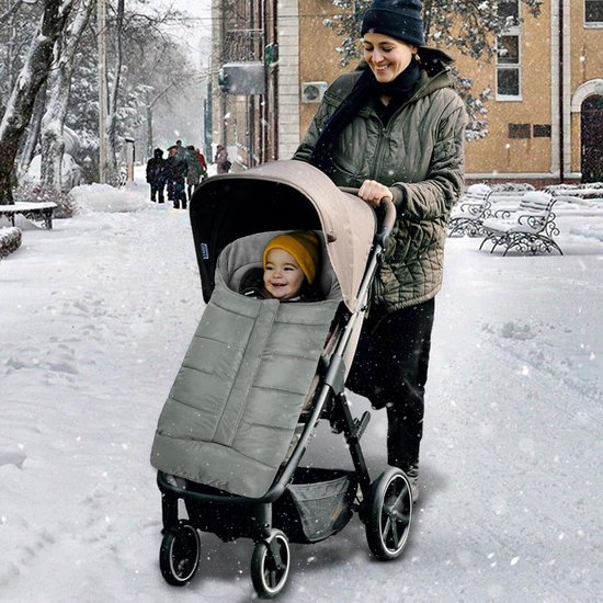 Thermische slaapzak voor kinderwagen - waterdichte en winddichte winterslaapzak - wasbare thermische babyslaapzak - waterdichte en winddichte kinderwagenaccessoires - geschikt voor baby's van 0-36 maanden (grijs) — afbeelding 2