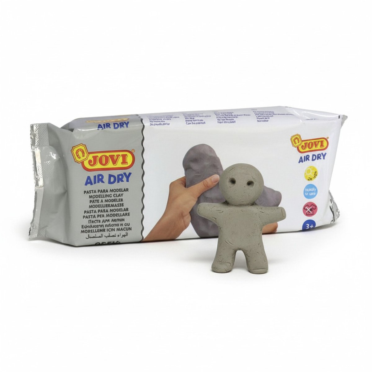 Jovi speelgoed klei - 500 gram - kleur betongrijs - Boetseer klei - boetseren - speelgoed - kinderen