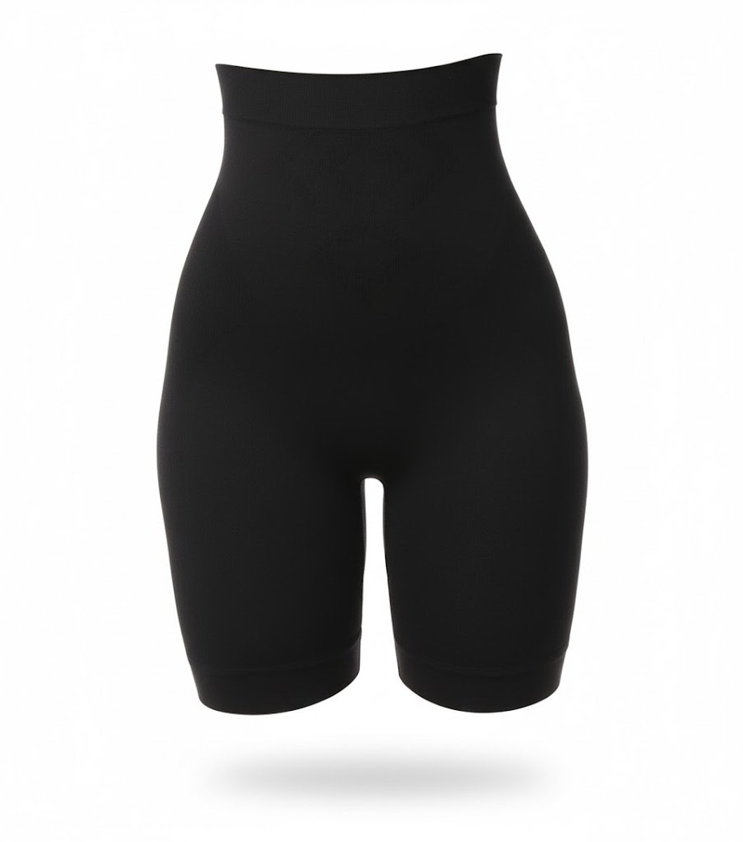 TAFUER - Corrigerende High-Waist Boxershort – Dames – Zwart - L/XL – Naadloze Shapewear met Bilondersteuning - 1 Stuk