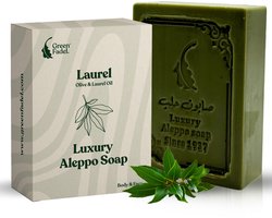 GREEN FADEL Aleppo Zeep Luxe – met Laurierolie – 1 stuk – Olijfolie & Laurierolie - Natuurlijke Zeep - Handgemaakt - Lichaams- en handzeep