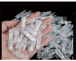 Transparante Mini Wasknijpers 25mm – 25 Stuks – Acryl Knijpers met Metaalveer – Decoratie & Foto Klemmen – Heldere Mini Clips