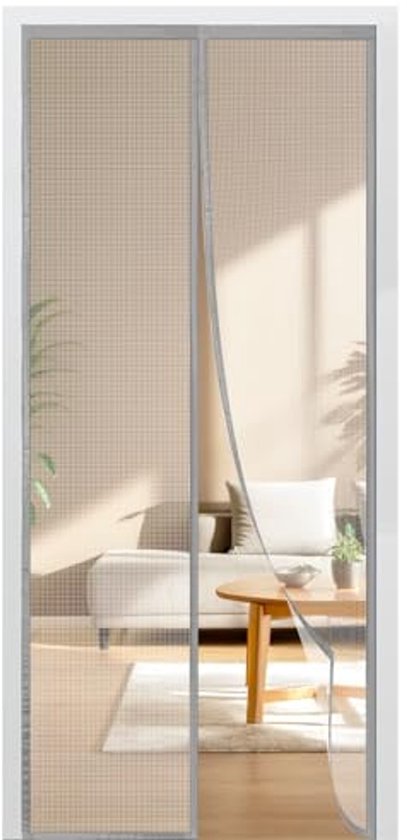 Magnetische schermdeur, Heavy Duty gaas gordijn met magneten, automatisch sluiten, eenvoudige montage anti-mug vliegenscherm deur, voor deuropening/ deuren/terras/wit/kant| 90x240cm (35x94inch